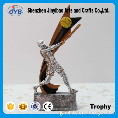 Plastic material and ECO-friendly feature Europe baseball player trophy figure